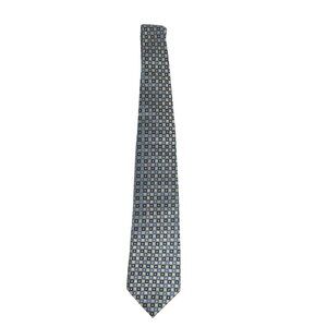 Geoffrey Beene Silk Tie Mens Blue Tan Geometric